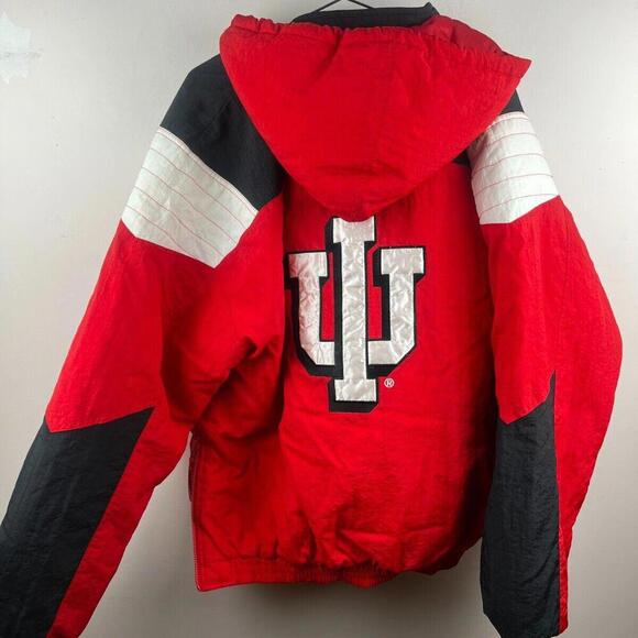 90s Vintage NCAA Starter University Of Indiana Hoosiers  Puffer Jacket Size XL - Picture 2 of 7